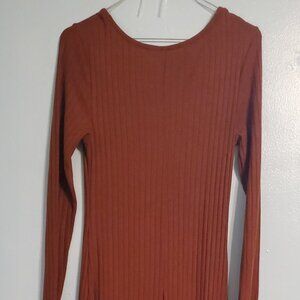 Dark Brown Long Sleeve Dress